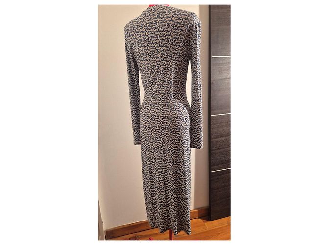 Isabel Marant Etoile Vestido largo estampado azul y blanco - vista 8