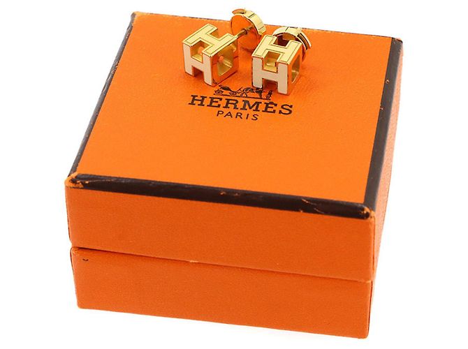 Hermès Boucles d'oreilles Hermes Cage d'H H Cube - vue 2