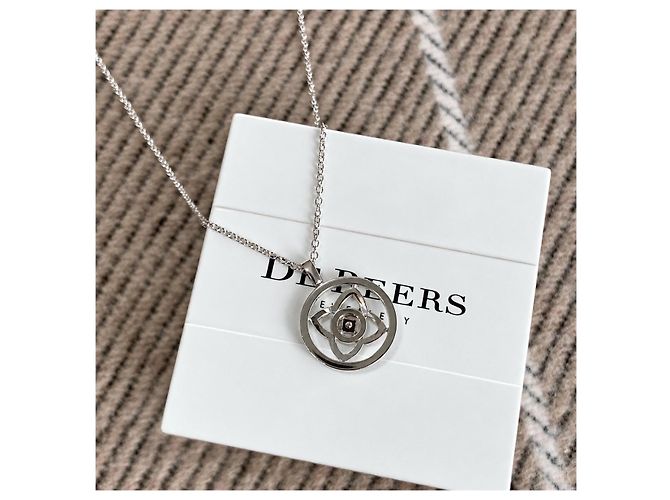 De Beers Lotus Series Platin-Diamant-Halskette - Ansicht 6