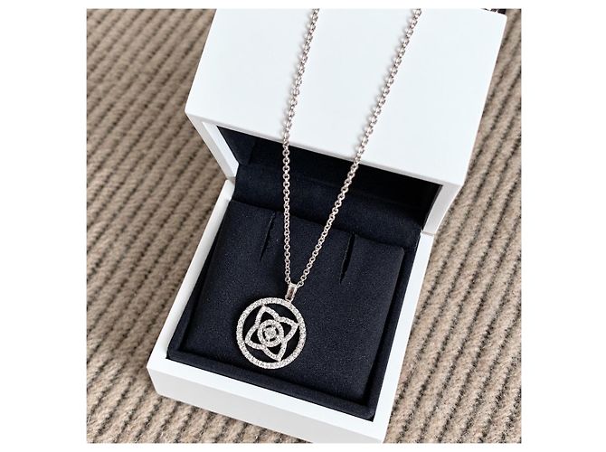 De Beers Lotus Series Platin-Diamant-Halskette - Ansicht 7