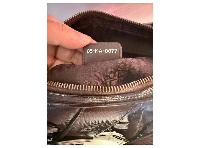 Borsa Dior Gaucho in pelle verniciata marrone - vista 11