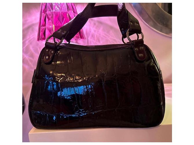 Borsa Dior Gaucho in pelle verniciata marrone - vista 15
