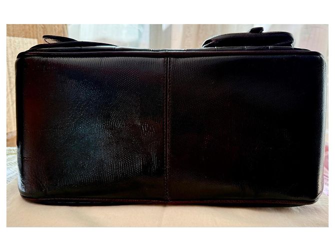 Borsa Dior Gaucho in pelle verniciata marrone - vista 4