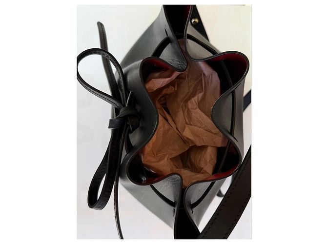 Borsa a secchiello Mansur Gavriel in pelle nera - vista 2