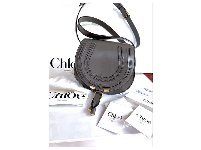 Chloé Chloe Marcie Schultertasche aus grauem Leder - Ansicht 12