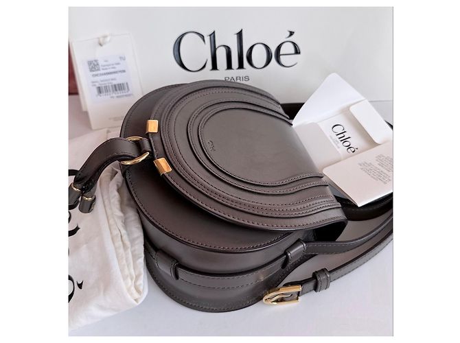 Chloé Chloe Marcie Schultertasche aus grauem Leder - Ansicht 2
