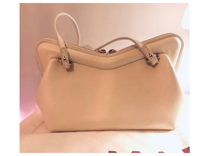 Bolsa de mão Mansur Gavriel em couro creme - vista 11