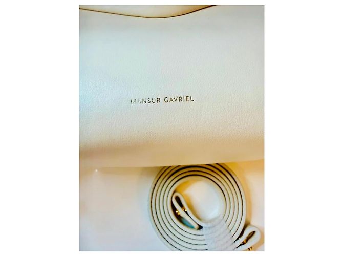 Bolsa de mão Mansur Gavriel em couro creme - vista 2