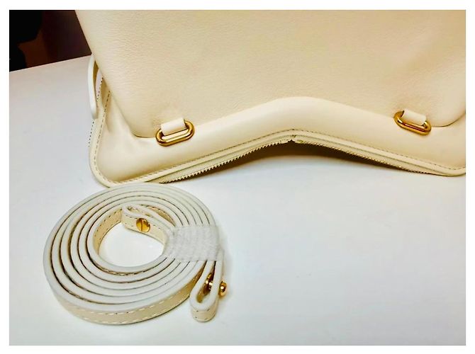 Bolsa de mão Mansur Gavriel em couro creme - vista 3