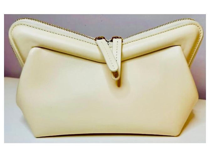 Bolsa de mão Mansur Gavriel em couro creme - vista 8