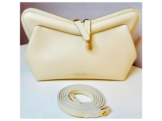 Bolsa de mão Mansur Gavriel em couro creme - vista 9