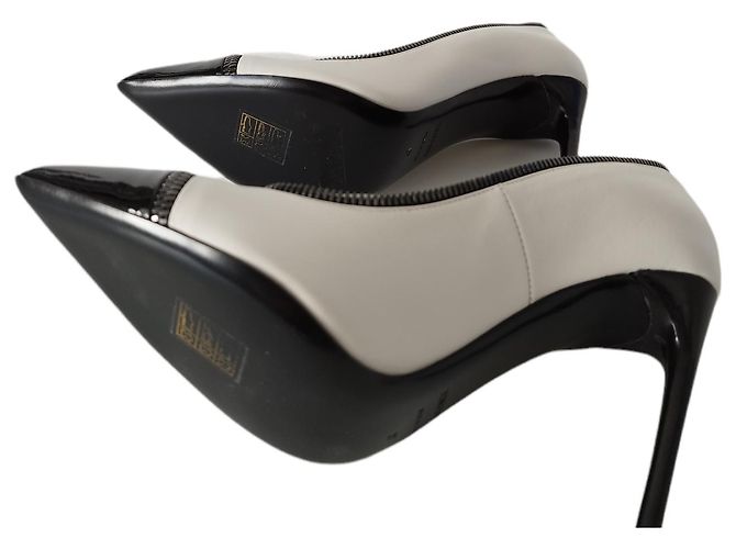 Tom Ford Décolleté in Pelle e Vernice Nero e Bianco - vista 5