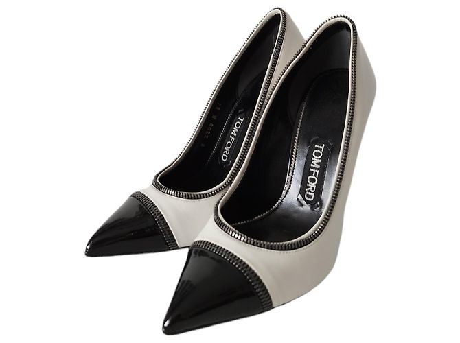 Tom Ford Zweifarbene Leder-Pumps Schwarz-Weiß - Ansicht 7