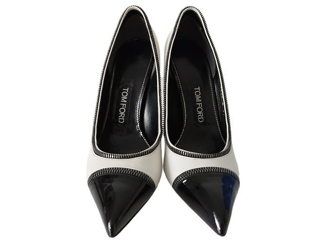Tom Ford Zweifarbene Leder-Pumps Schwarz-Weiß - Ansicht 8