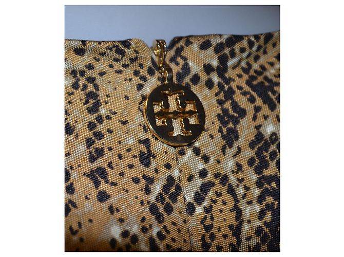 Tory Burch Seidenkleid Python-Print Braun - Ansicht 5
