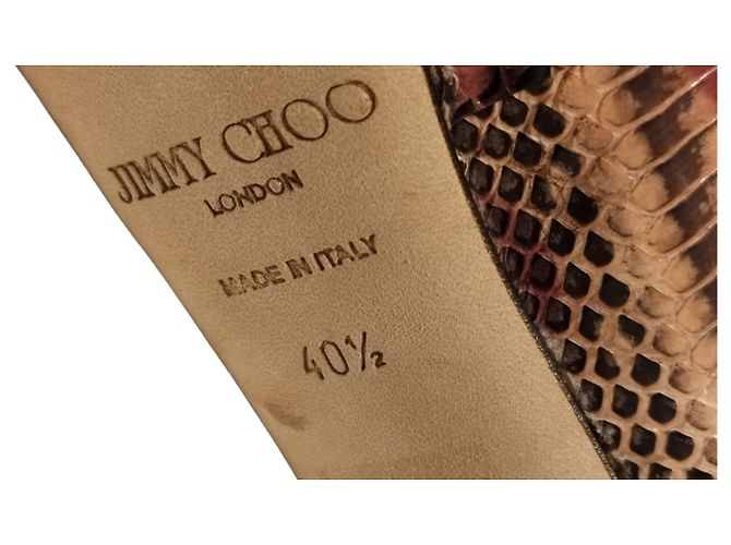 Scarpins Peep-Toe Jimmy Choo em Python Rosa Natural - vista 10