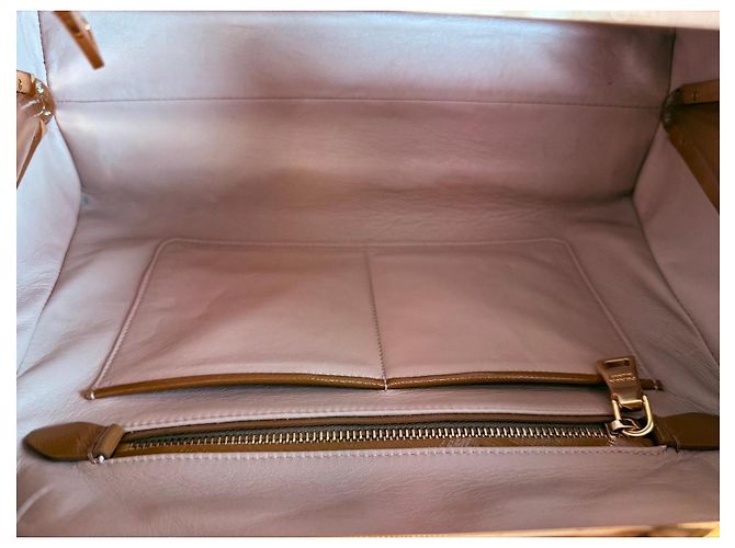 Prada Pyramid Saffiano Vernic Caramel+Bian Handtasche - Ansicht 8