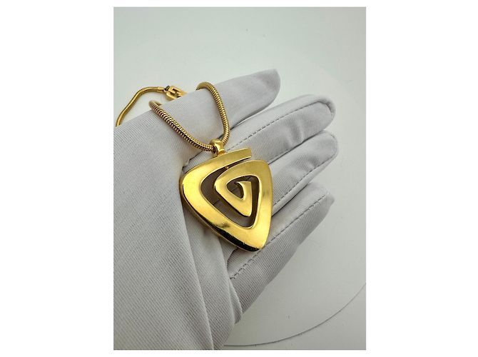 Givenchy – Collar modernista geométrico dorado – 1976 - vista 7