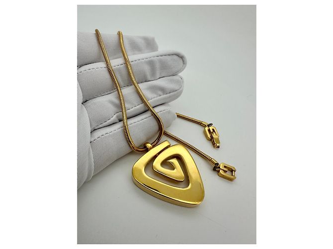 Givenchy – Collar modernista geométrico dorado – 1976 - vista 8