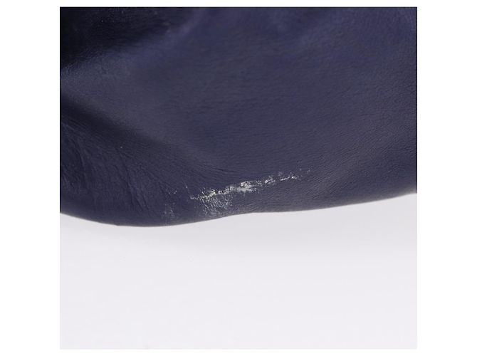 LOEWE Bolsa de mão com corrente em couro azul marinho e dourado Auth 207974 - Jerrillo - vista 5