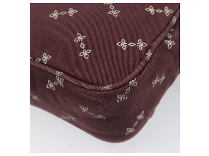 PRADA Sac à épaule à chaîne Canvas Marron Argent Auth 209497A - Jerrillo - vue 17