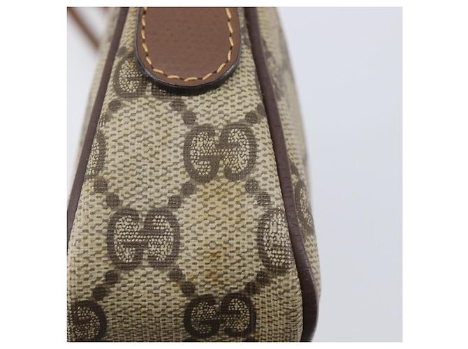 GUCCI Sac à épaule GG Supreme PVC Beige Or Auth 211882 - Jerrillo - vue 16
