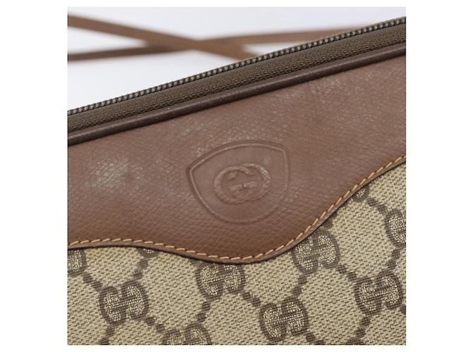 GUCCI Sac à épaule GG Supreme PVC Beige Or Auth 211882 - Jerrillo - vue 17