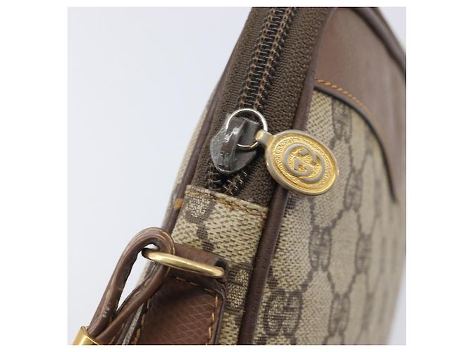 GUCCI Sac à épaule GG Supreme PVC Beige Or Auth 211882 - Jerrillo - vue 19