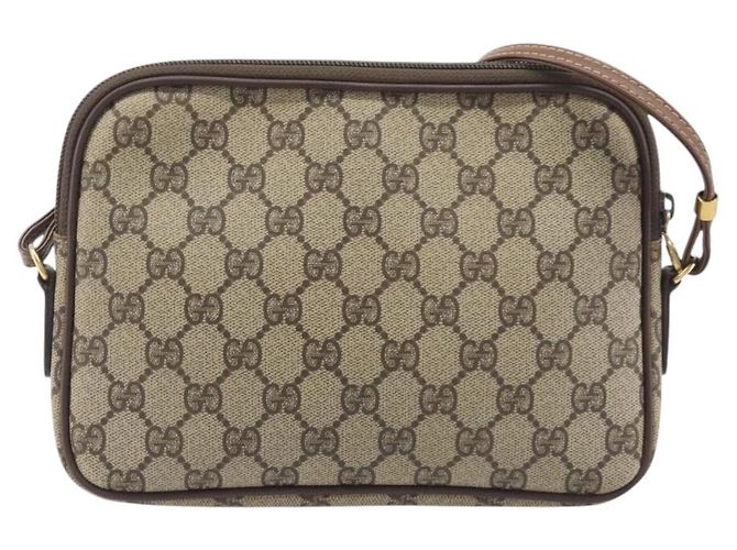 GUCCI Sac à épaule GG Supreme PVC Beige Or Auth 211882 - Jerrillo - vue 3
