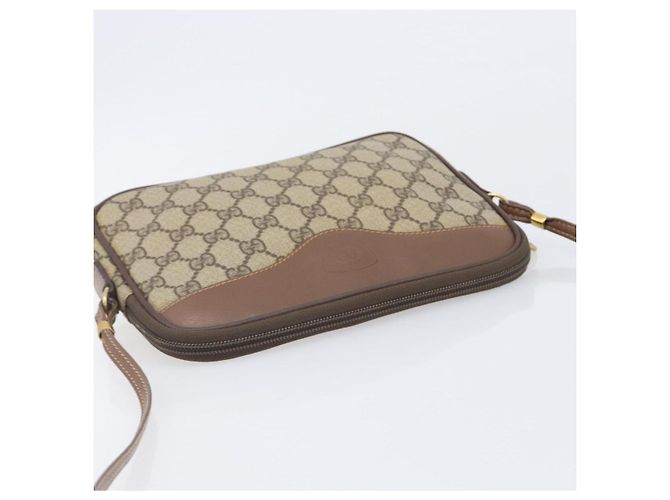 GUCCI Sac à épaule GG Supreme PVC Beige Or Auth 211882 - Jerrillo - vue 6