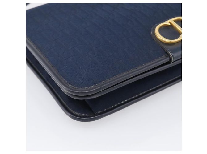Christian Dior Trotter Canvas Shoulder Bag Navy Gold Tone Auth 211012 - Jerrillo - vista 11