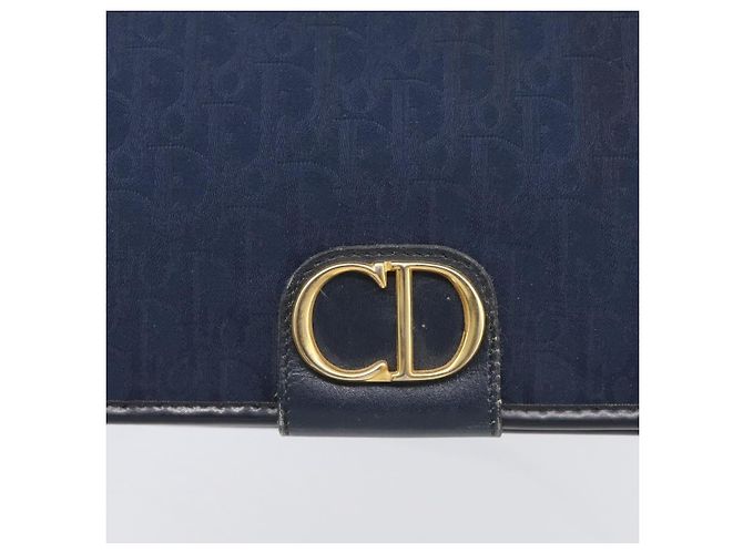 Christian Dior Trotter Canvas Shoulder Bag Navy Gold Tone Auth 211012 - Jerrillo - vista 14