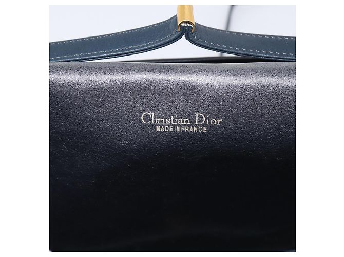 Christian Dior Trotter Canvas Shoulder Bag Navy Gold Tone Auth 211012 - Jerrillo - vista 16