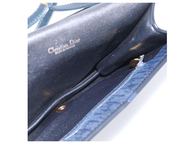 Christian Dior Trotter Canvas Shoulder Bag Navy Gold Tone Auth 211012 - Jerrillo - vista 18