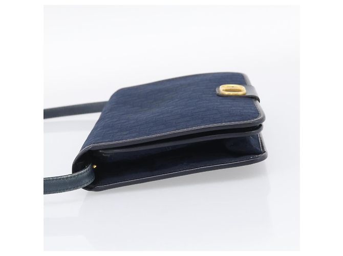 Christian Dior Trotter Canvas Shoulder Bag Navy Gold Tone Auth 211012 - Jerrillo - vista 4