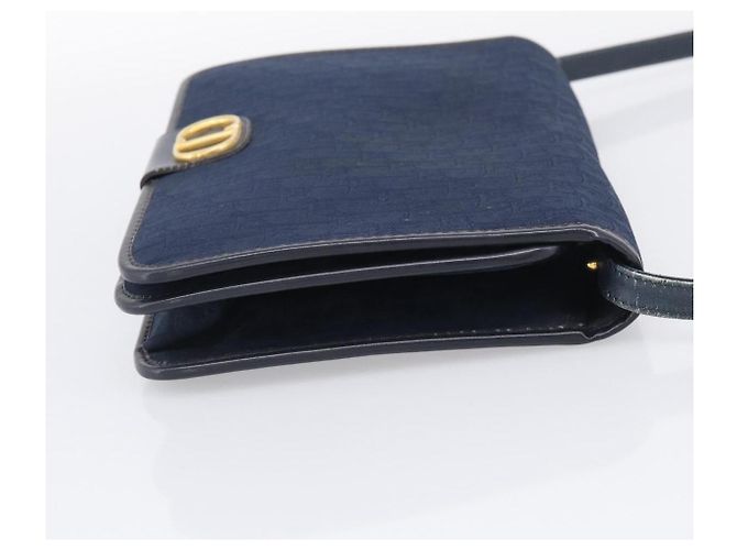 Christian Dior Trotter Canvas Shoulder Bag Navy Gold Tone Auth 211012 - Jerrillo - vista 5