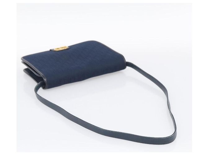 Christian Dior Trotter Canvas Shoulder Bag Navy Gold Tone Auth 211012 - Jerrillo - vista 7