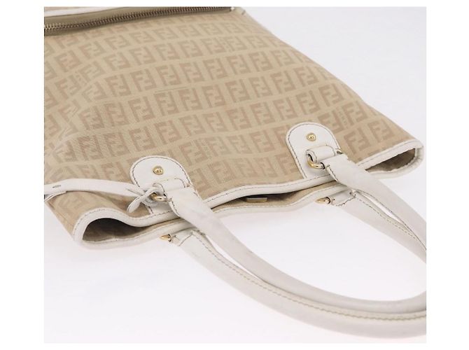 FENDI Zucchino Canvas Hand Bag Beige Gold Auth BA16701 - Jerrillo - vista 6
