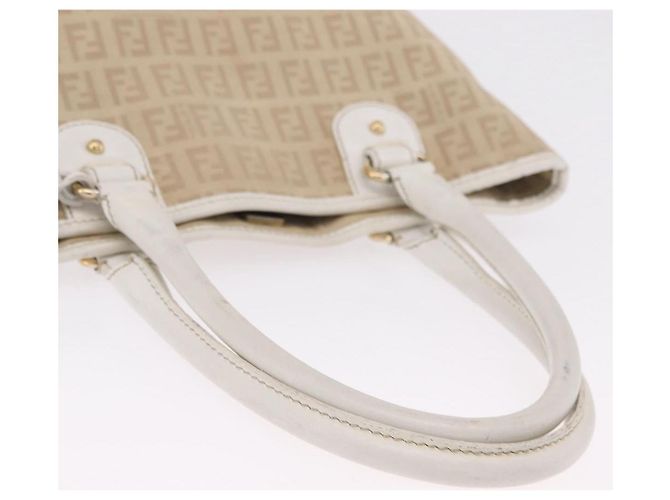 FENDI Zucchino Canvas Hand Bag Beige Gold Auth BA16701 - Jerrillo - vista 7