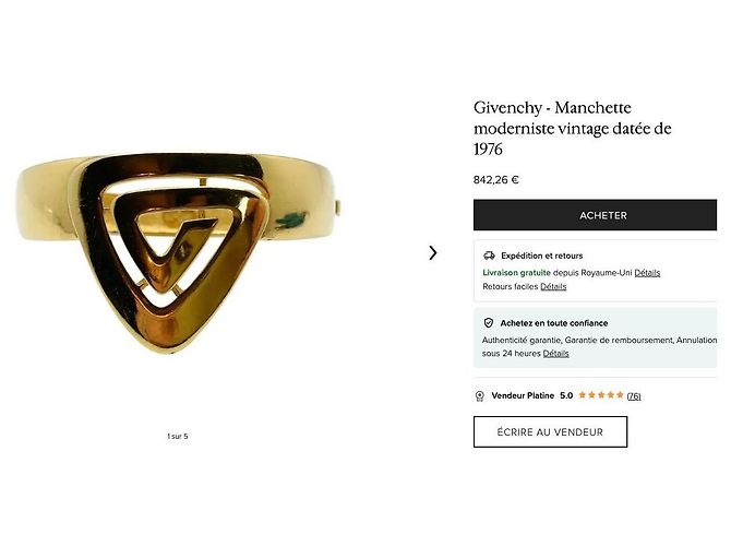 Givenchy – Pendientes modernistas geométricos – 1976 - vista 7