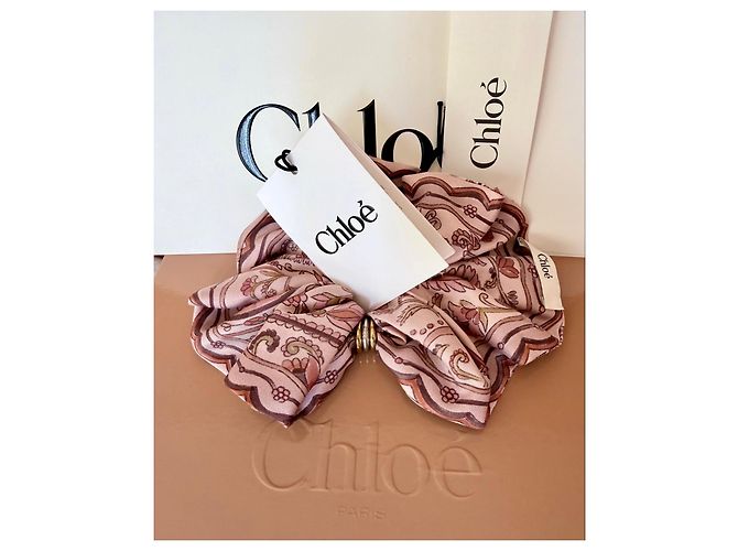 Chloé Silk Maxi Scrunchie Chloé Paisley Pink Multicolore/ Maeva Paisley printed silk Scrunchie - view 2