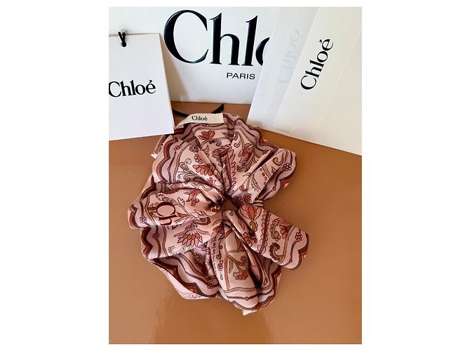 Chloé Silk Maxi Scrunchie Chloé Paisley Pink Multicolore/ Maeva Paisley printed silk Scrunchie - view 4