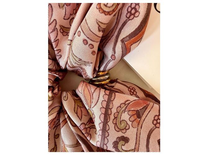 Chloé Silk Maxi Scrunchie Chloé Paisley Pink Multicolore/ Maeva Paisley printed silk Scrunchie - view 5