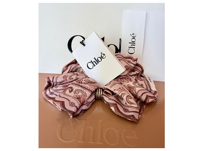 Chloé Silk Maxi Scrunchie Chloé Paisley Pink Multicolore/ Maeva Paisley printed silk Scrunchie - view 8