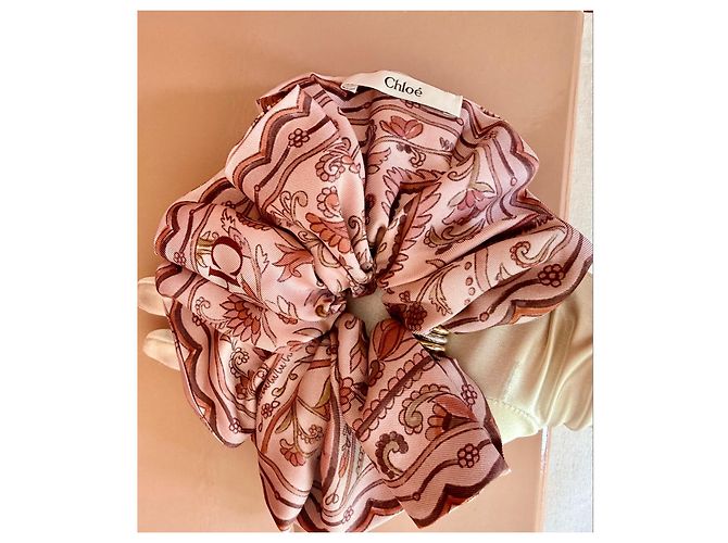 Chloé Silk Maxi Scrunchie Chloé Paisley Pink Multicolore/ Maeva Paisley printed silk Scrunchie - view 9