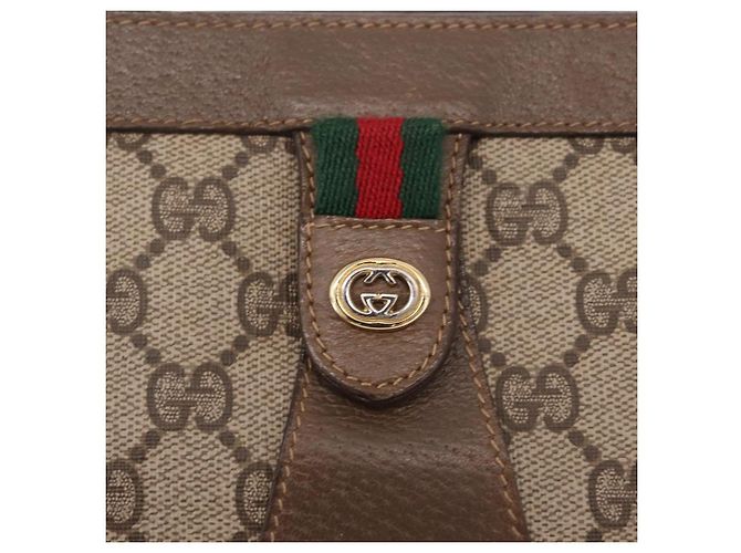 Borsa a Pochette Gucci GG Supreme Web Sherry Line Beige - vista 12