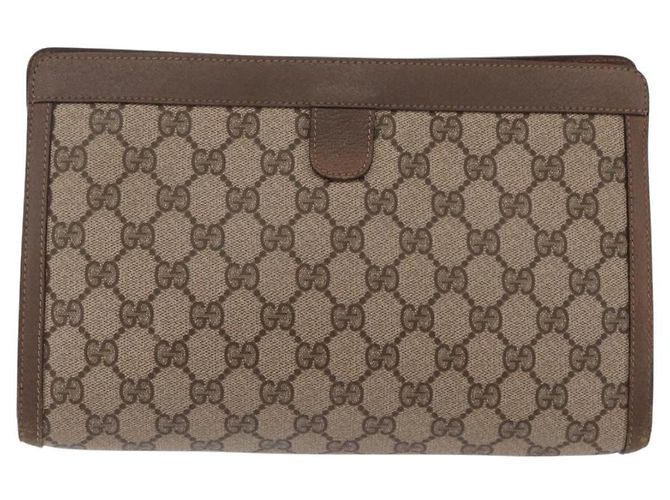 Borsa a Pochette Gucci GG Supreme Web Sherry Line Beige - vista 3