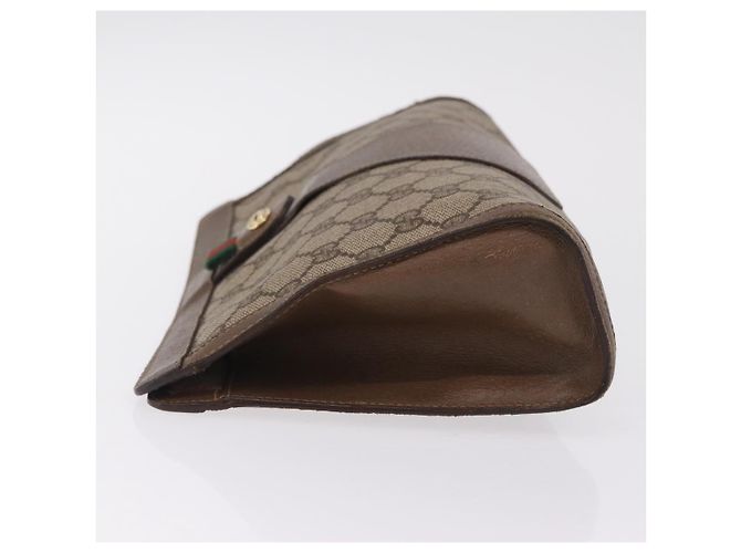 Borsa a Pochette Gucci GG Supreme Web Sherry Line Beige - vista 5