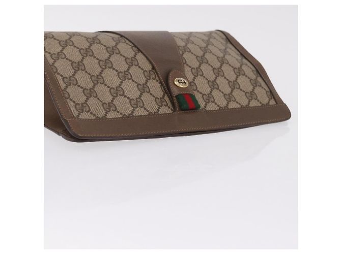 Borsa a Pochette Gucci GG Supreme Web Sherry Line Beige - vista 6