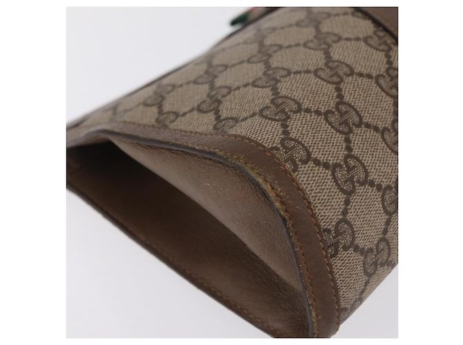 Borsa a Pochette Gucci GG Supreme Web Sherry Line Beige - vista 8